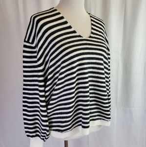 a loves a women's black white striped sweater